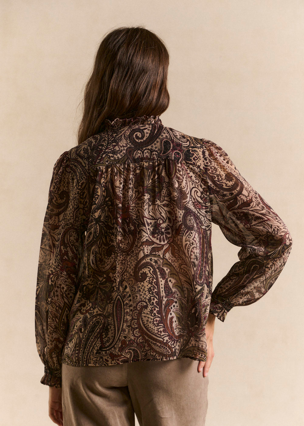 Blouse imprimé col volanté - Sud Express - 3 - Sud Express