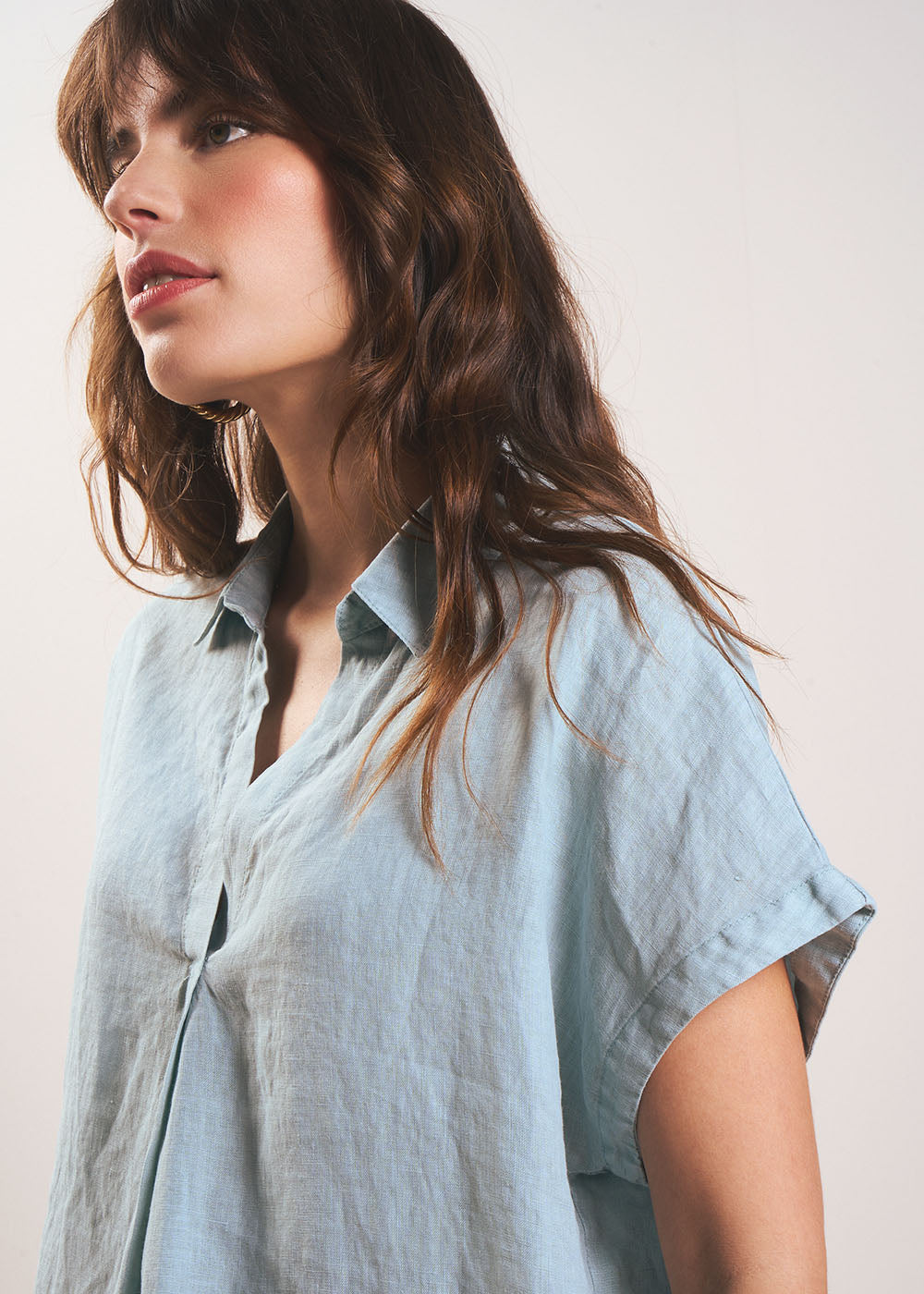 Blouse en lin Col V - Sud Express - 5 - Sud Express
