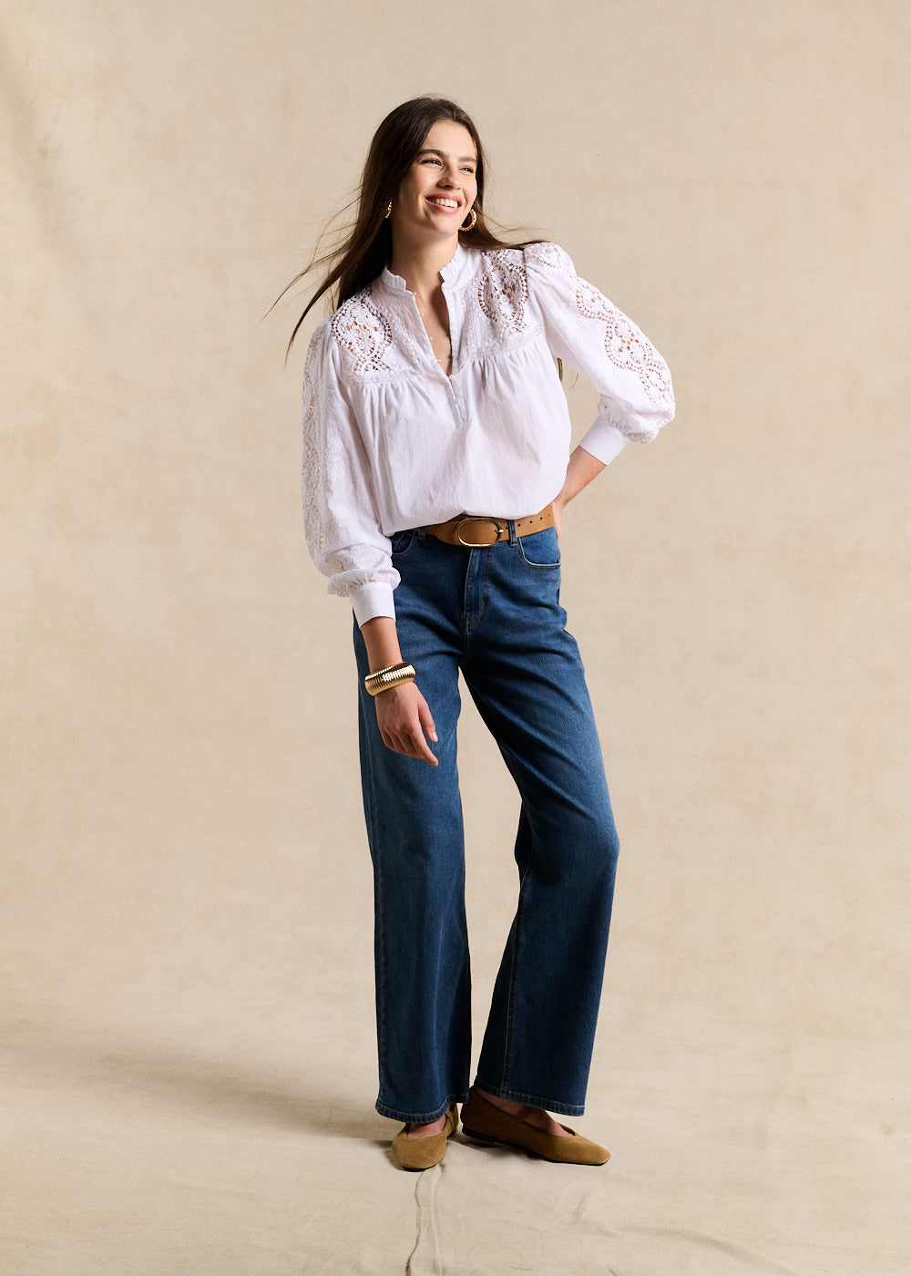 Blouse en voile de coton brodés - Sud Express - 5 - Sud Express