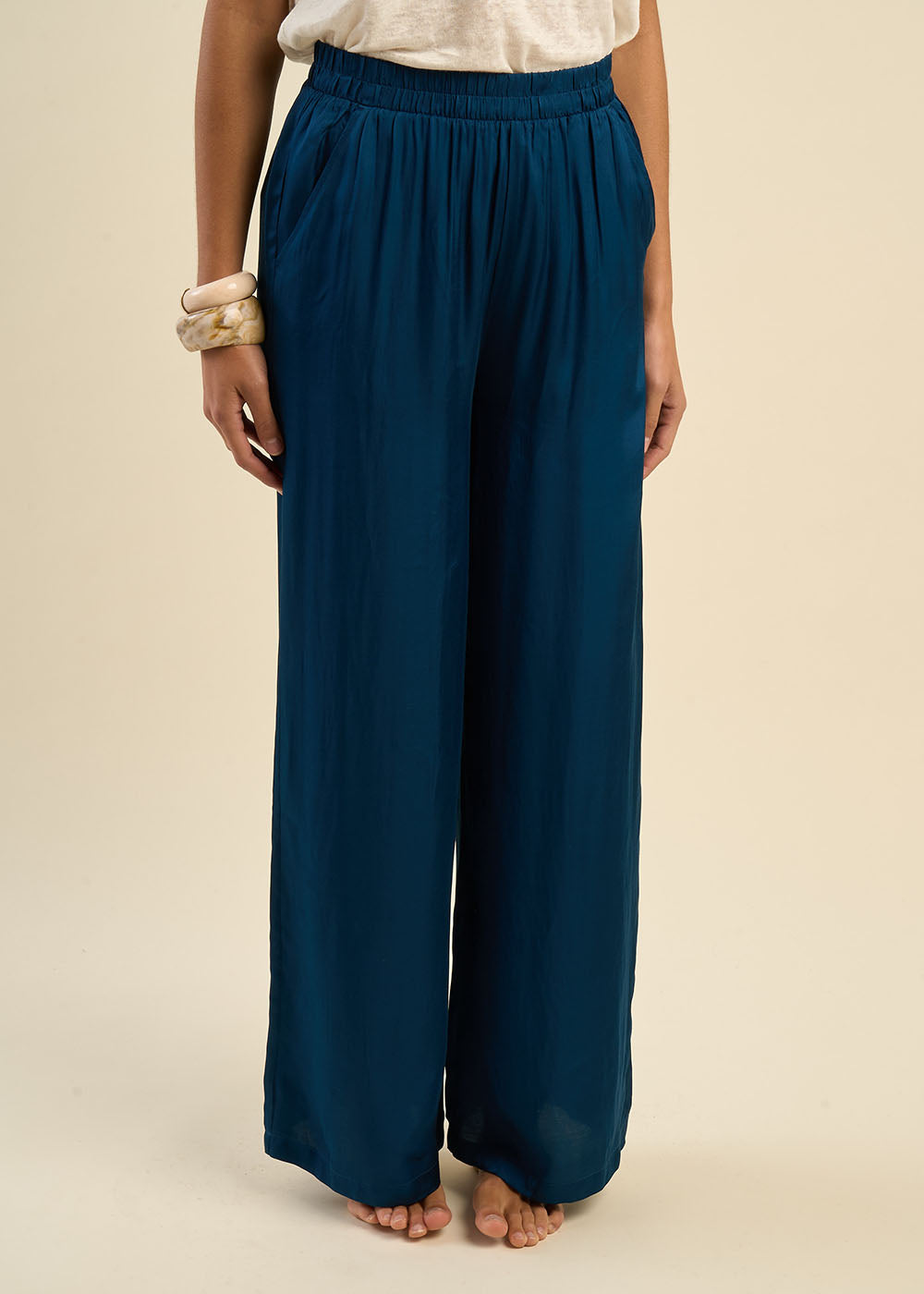 Pantalon large en satin - Sud Express - 4 - Sud Express