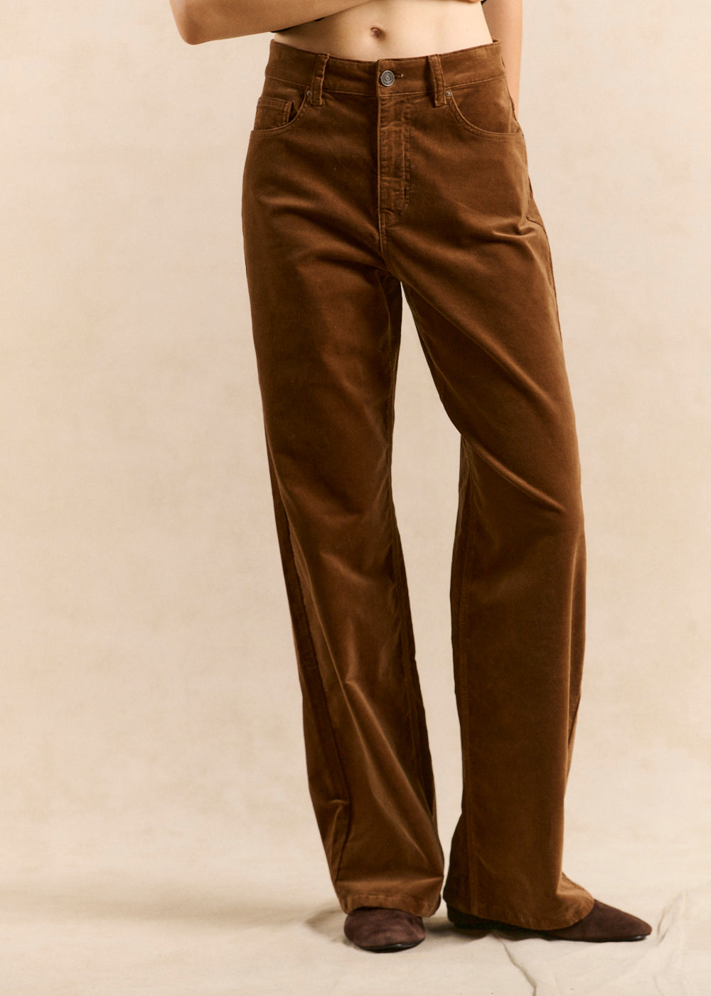 PANETI Pantalon velours droit taille haute - 1 - Sud Express - Sud Express