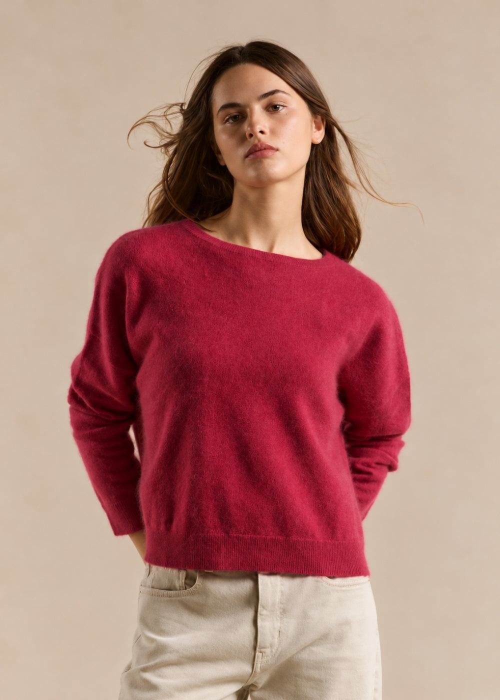MARCYA Boat neck sweater in brushed wool and cashmere - 1 - Sud Express - Sud Express