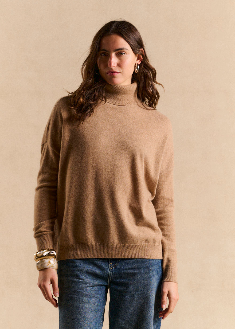 Pull cachemire col montant coupe large - Sud Express - 4 - Sud Express