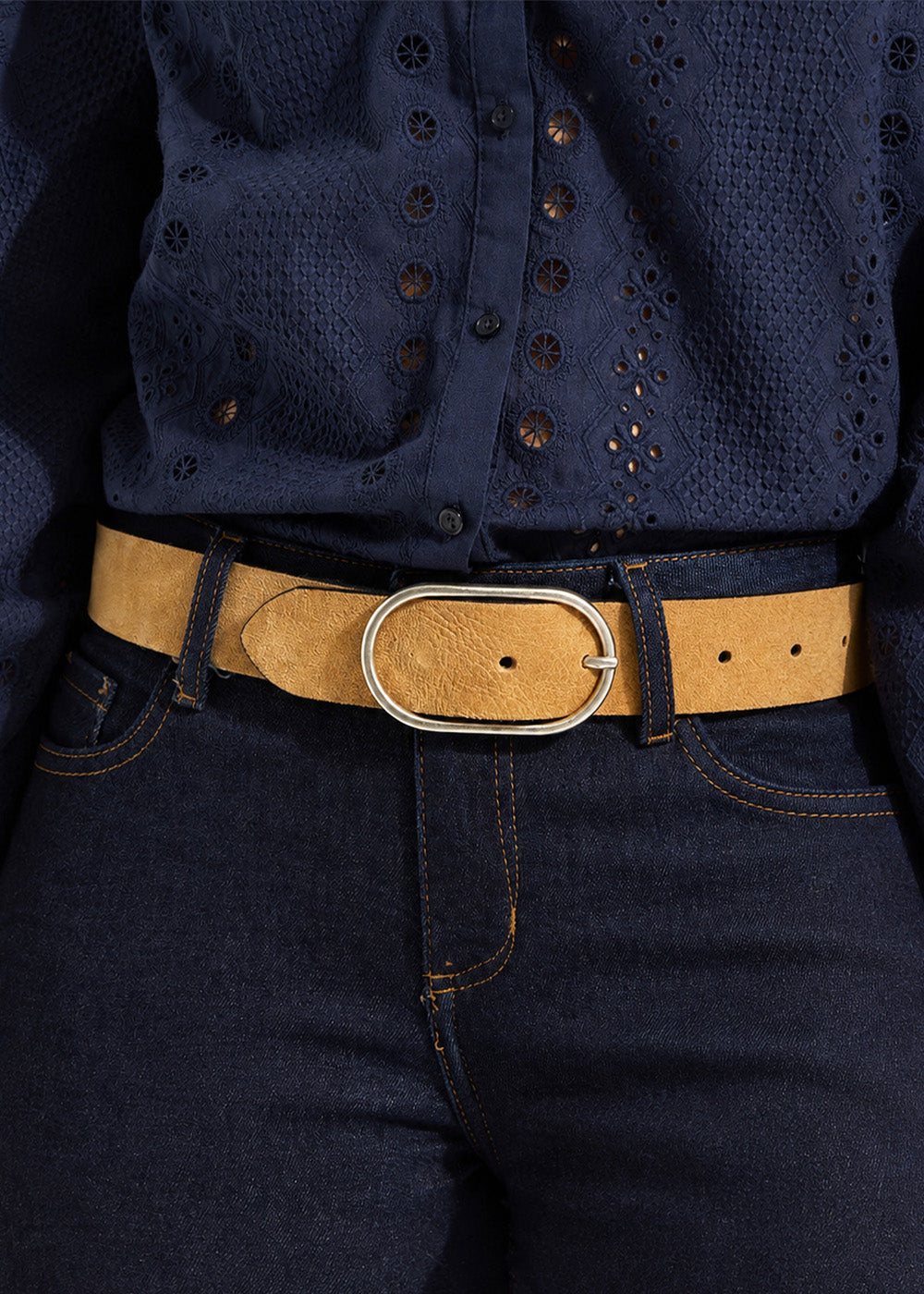 CHRISTINE Ceinture en cuir avec une boucle ovale - 2 - Sud Express - Sud Express