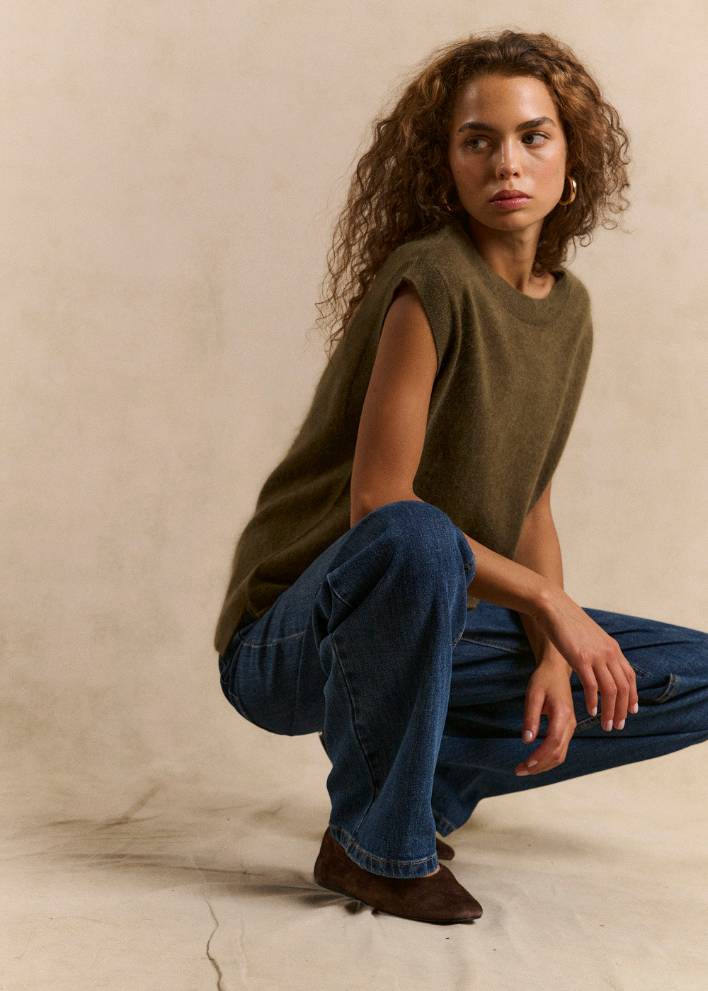 Pull sans manches ample en laine et cachemire - Sud Express - 5 - Sud Express