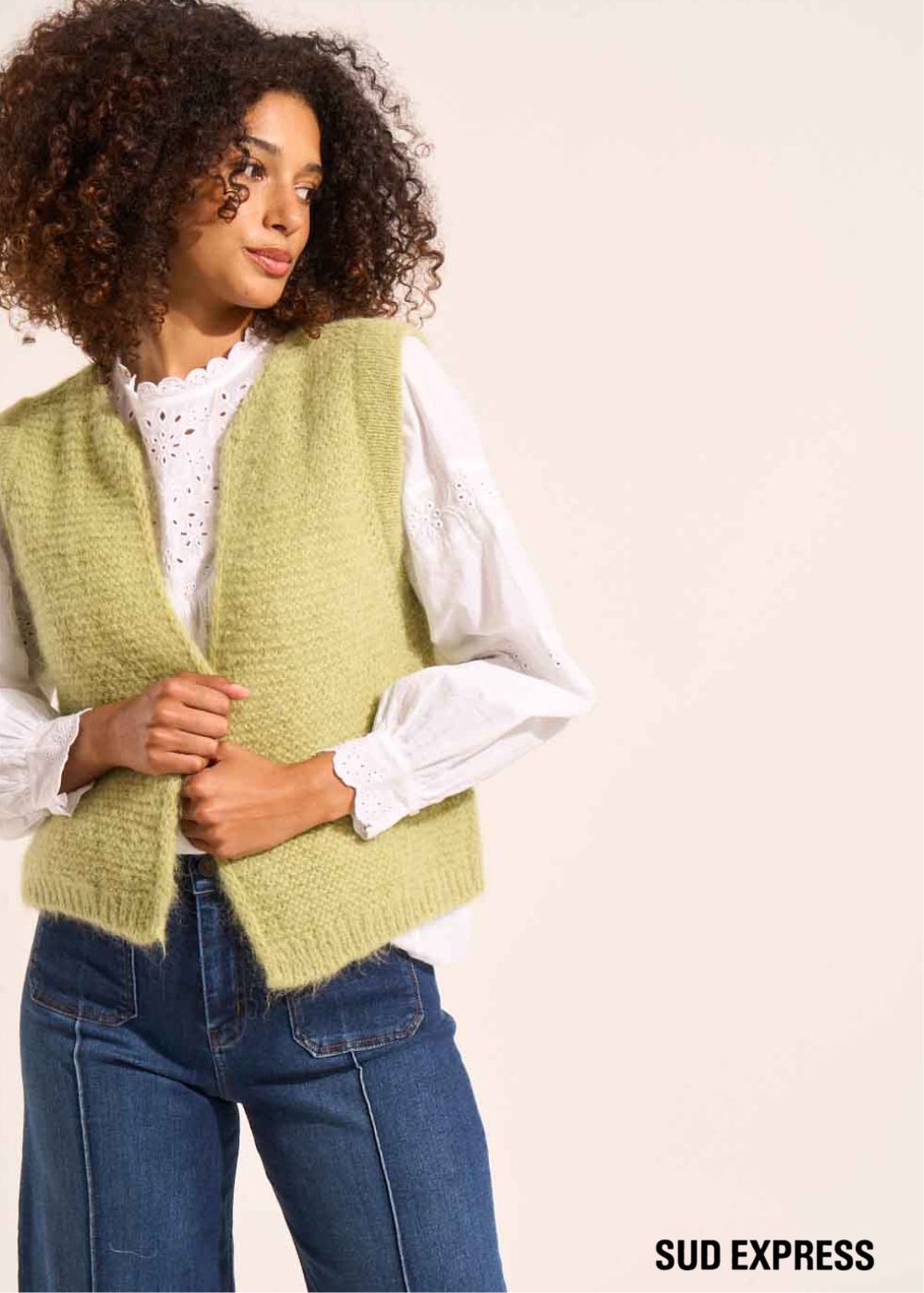 GOTANA Gilet court sans manches en mohair - 1 - Sud Express - Sud Express