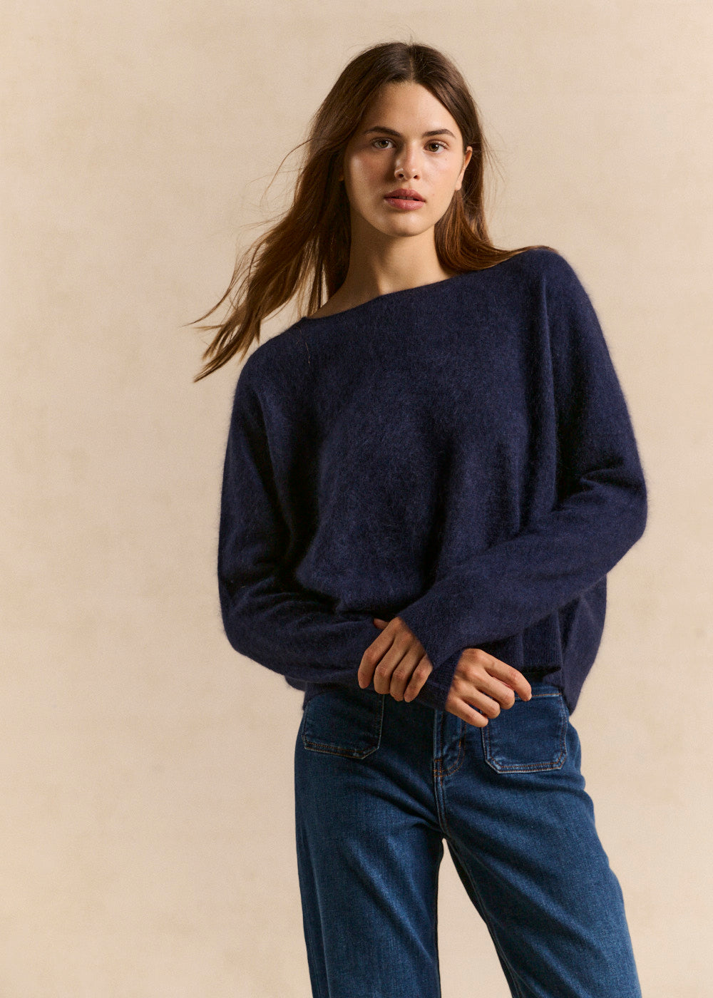 MARCYA Boat neck sweater in brushed wool and cashmere - 1 - Sud Express - Sud Express