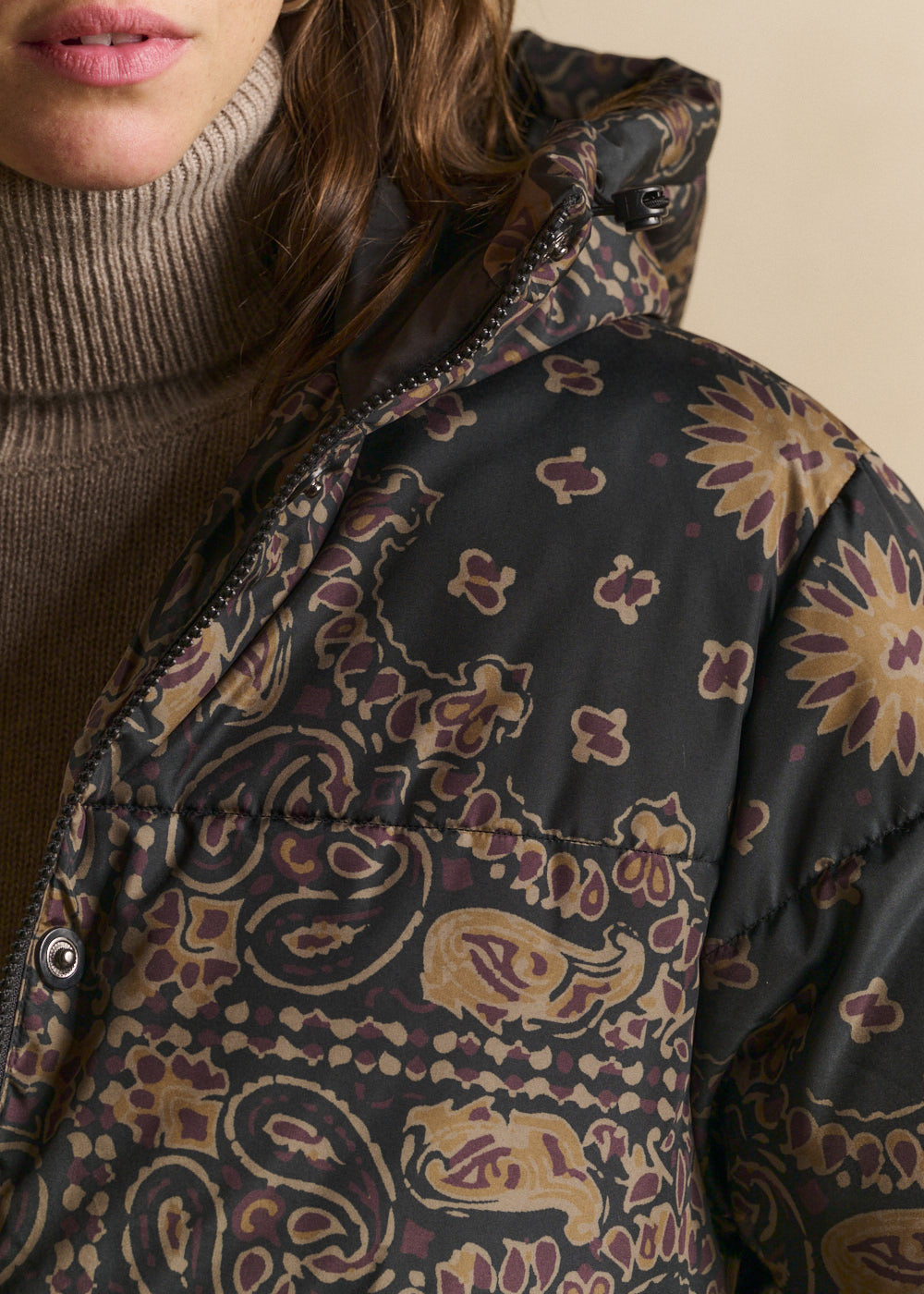 Paisley-print hooded puffer jacket - Sud Express - 2 - Sud Express