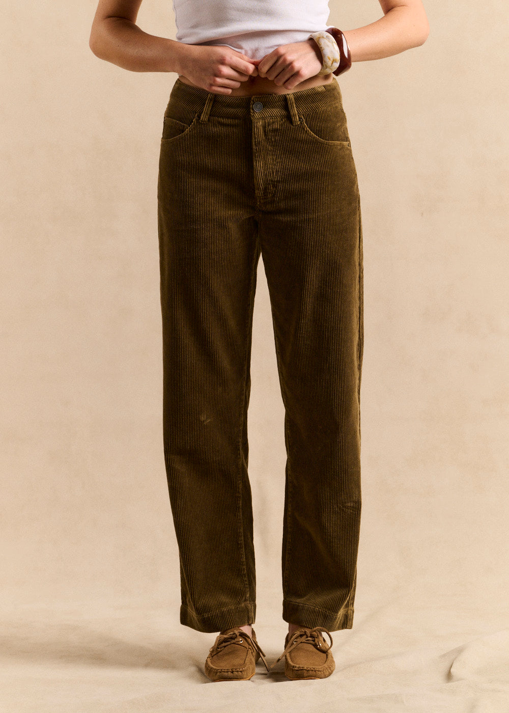 Pantalon coupe boyfriend en velours côtelé - Sud Express - 5 - Sud Express