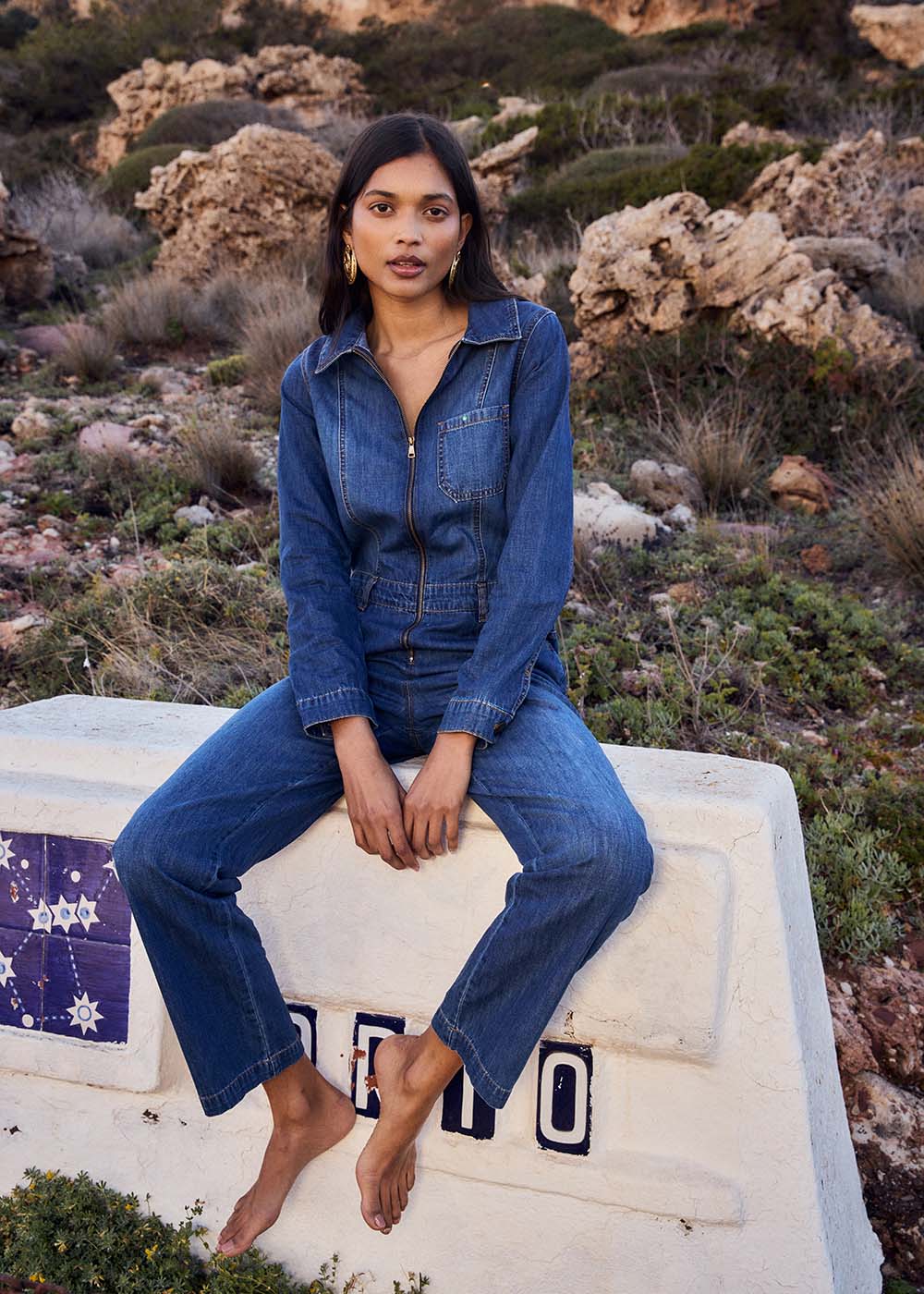 Combi-pantalon en jean - Sud Express - 1 - Sud Express