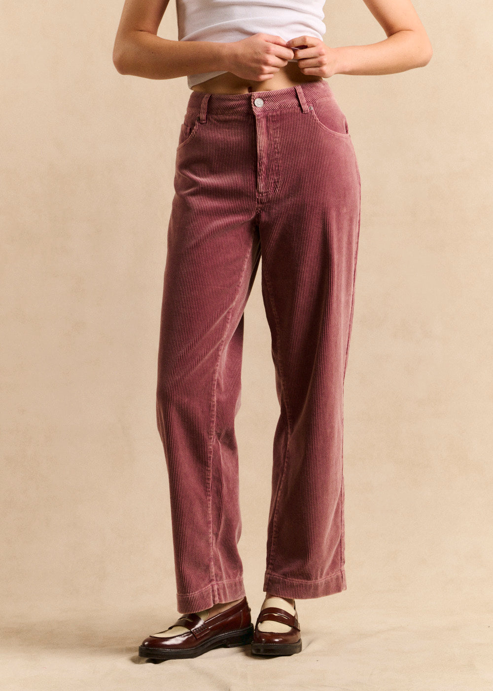 Pantalon coupe boyfriend en velours côtelé - Sud Express - 1 - Sud Express