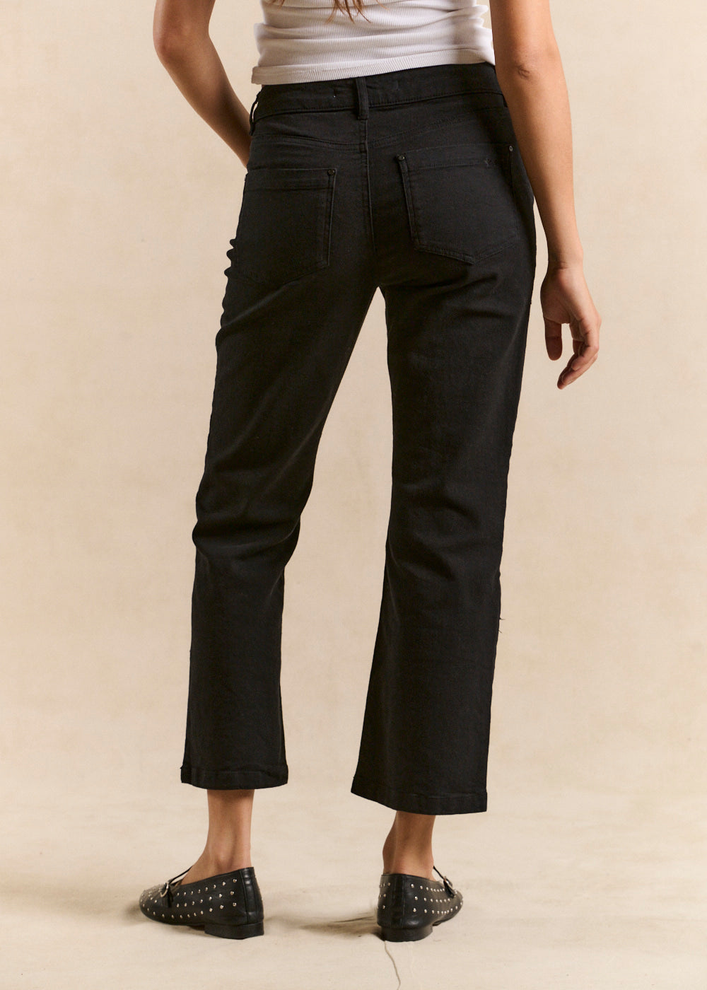 Jean flare court en denim noir - Sud Express - 3 - Sud Express