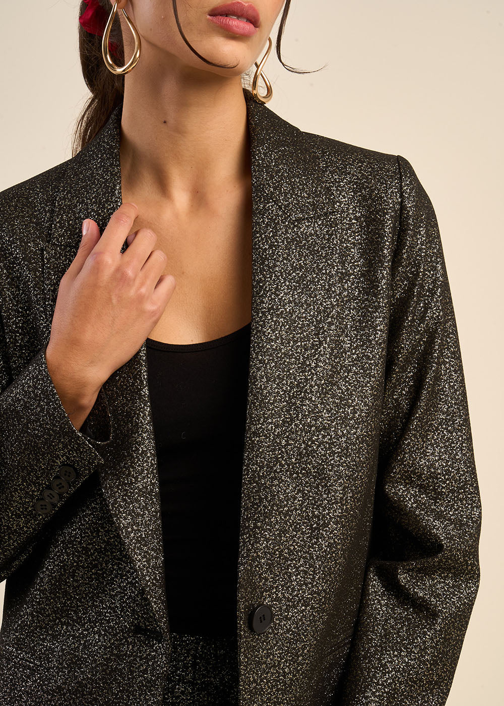 Veste de tailleur jacquard mouchetée - Sud Express - 2 - Sud Express