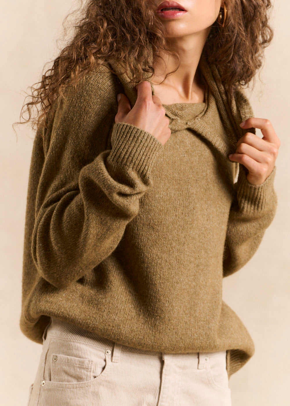 Pull sweat à capuche en maille épaisse - Sud Express - 4 - Sud Express