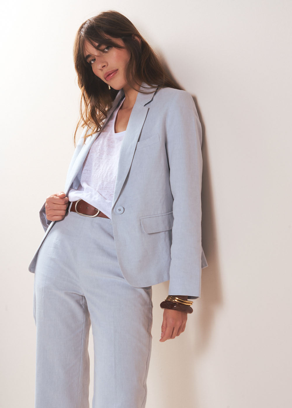 Veste tailleur courte en fibres naturelles - Sud Express - 5 - Sud Express