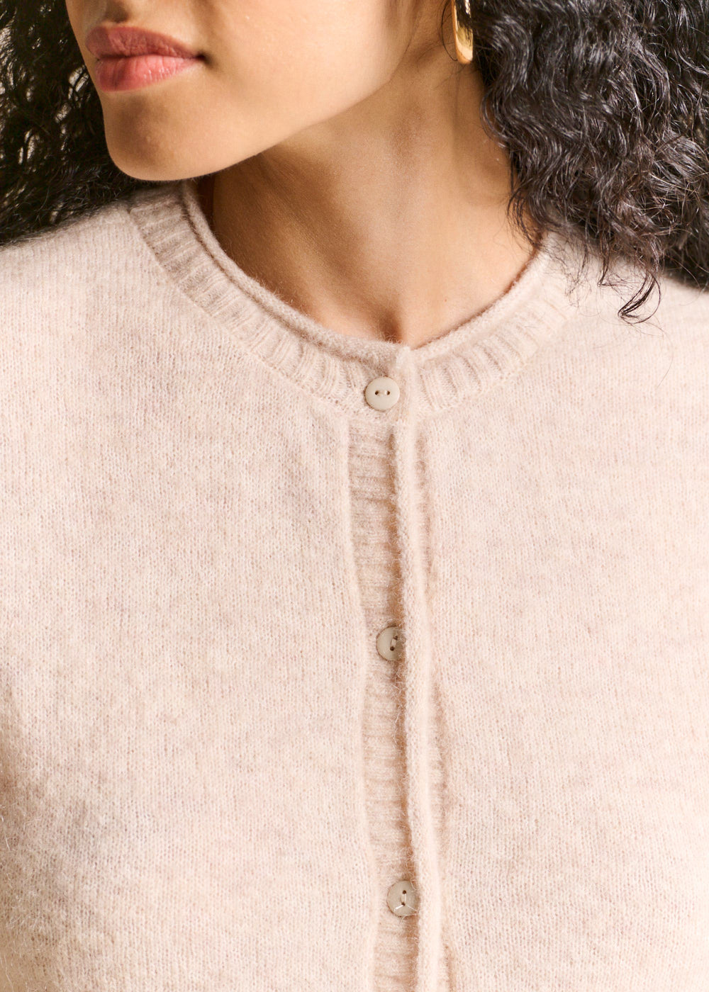 Gilet cardigan en mohair col rond - Sud Express - 2 - Sud Express