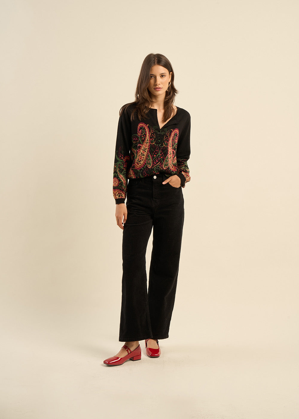 Pantalon en velours à coupe droite - Sud Express - 1 - Sud Express