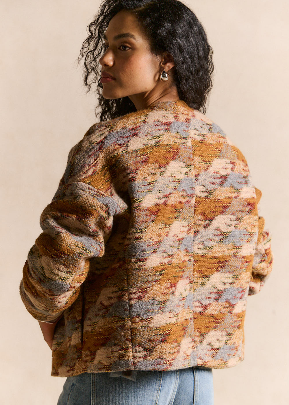 Veste tweed lainage courte - Sud Express - 3 - Sud Express