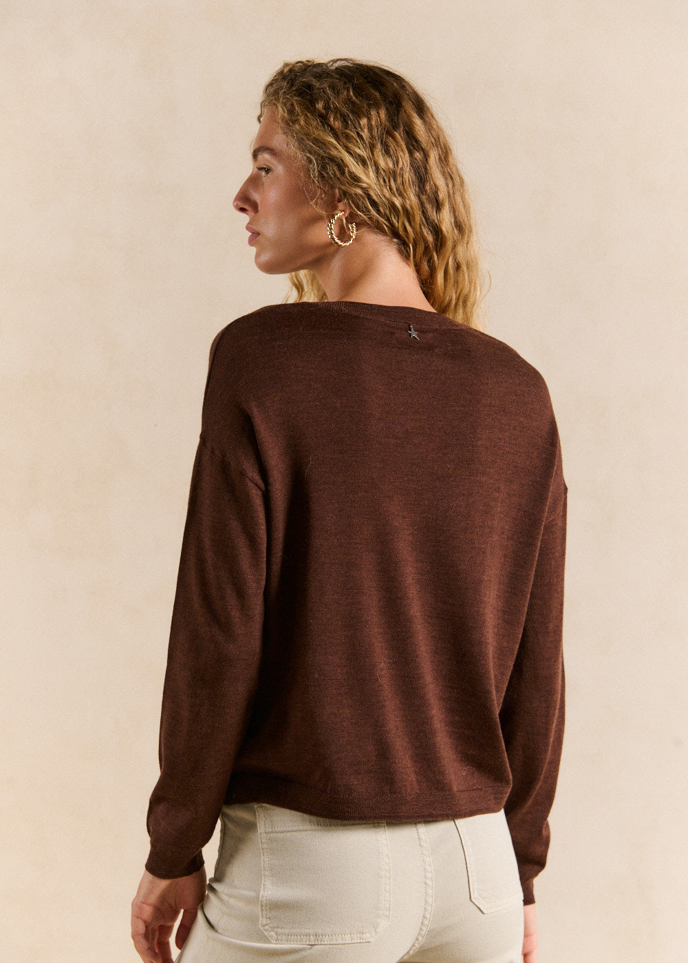 Pull fin col v en laine - Sud Express - 3 - Sud Express