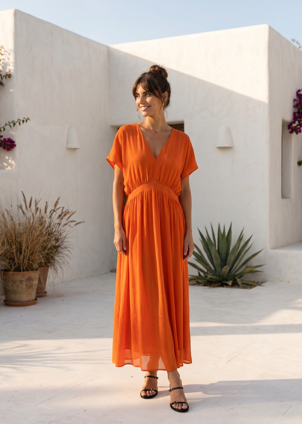 RAMELYA Robe longue col V - 1 - Sud Express - Sud Express