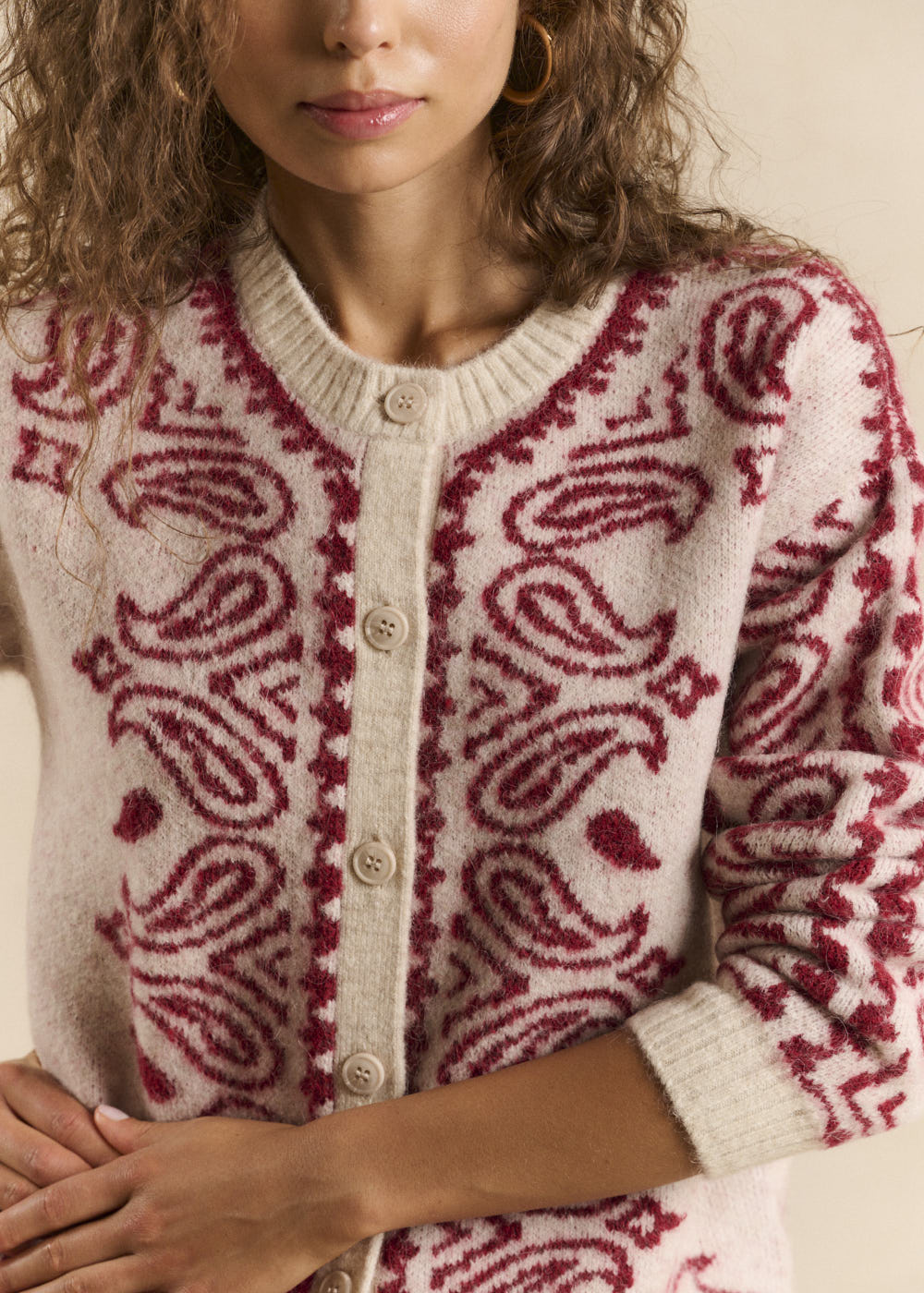 GUSHMY Gilet en maille jacquard motif bandana - 2 - Sud Express - Sud Express