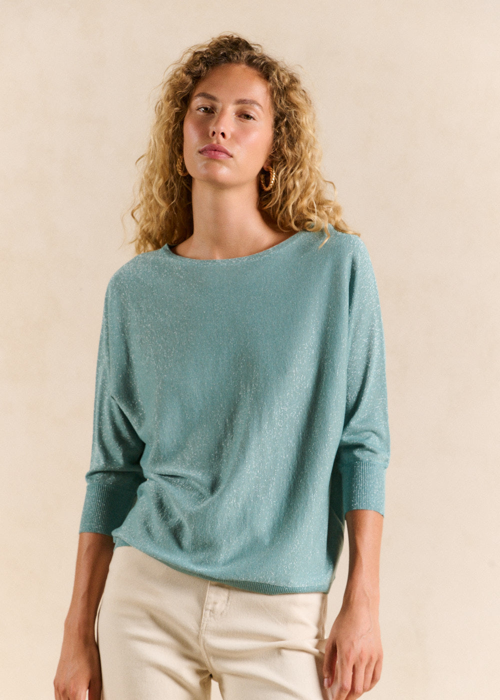 Pull col rond avec fibres métallisées - Sud Express - 5 - Sud Express