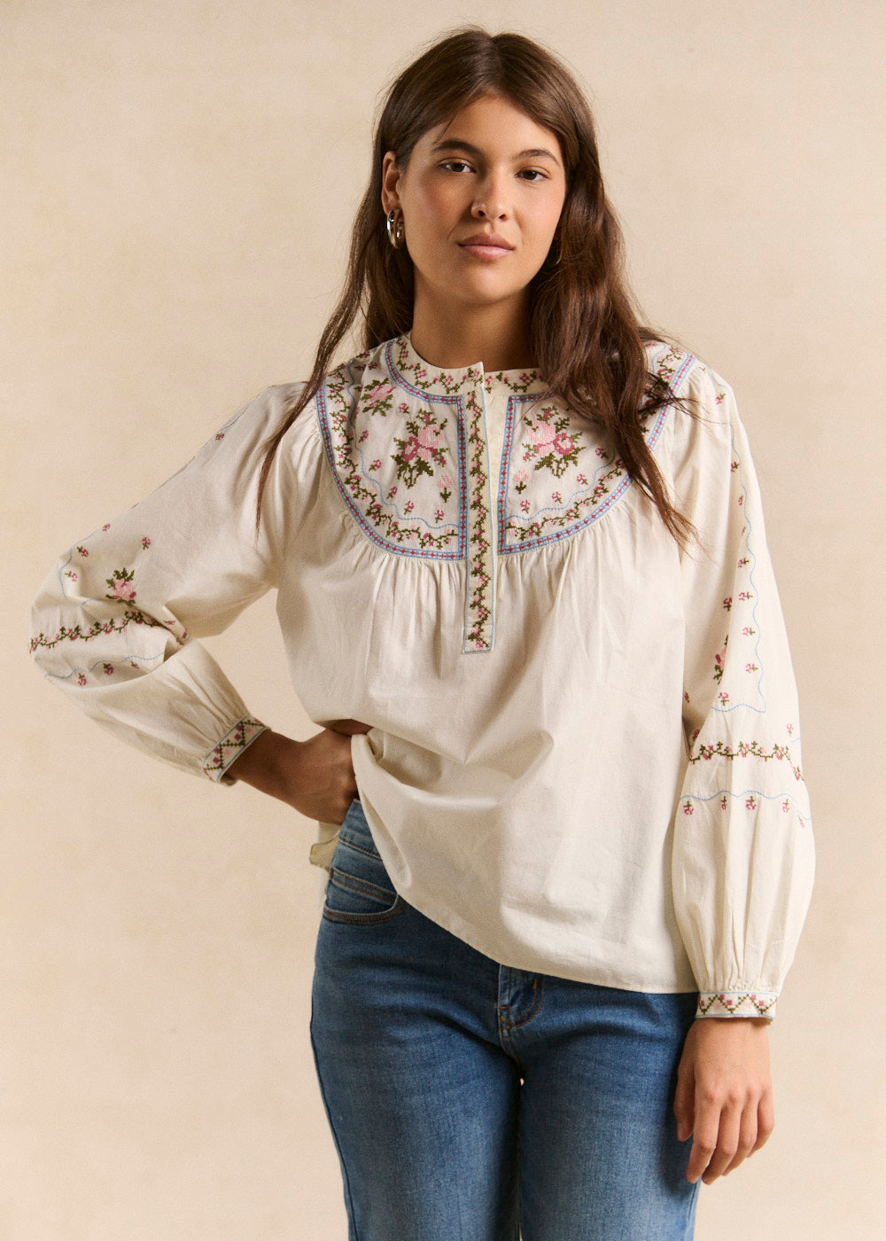 Blouse brodée en coton - Sud Express - 2 - Sud Express