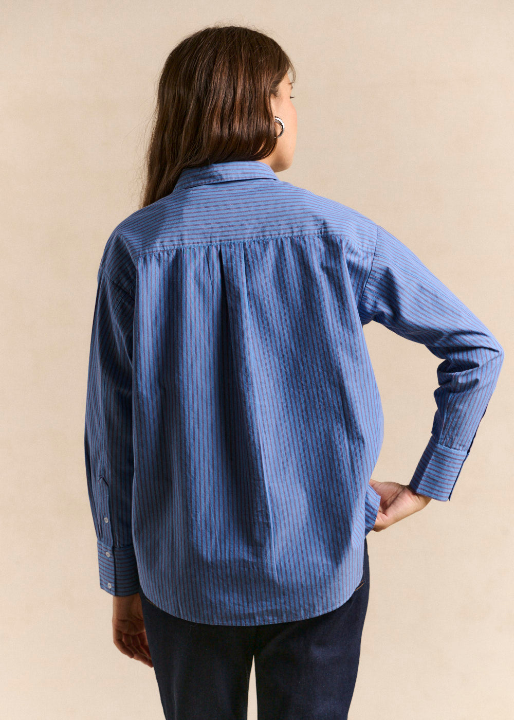 Chemise rayée en coton coupe ample - Sud Express - 3 - Sud Express