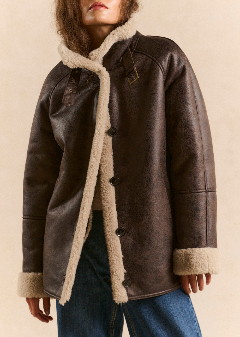 Manteau col haut effet suede - Sud Express - 4 - Sud Express