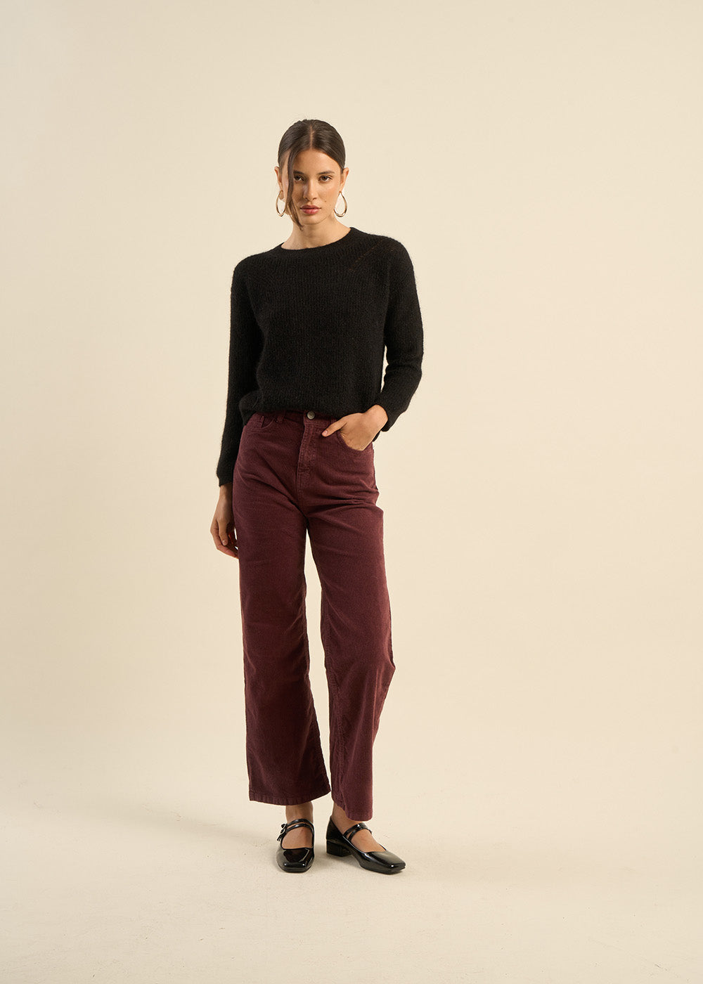 Pantalon en velours à coupe droite - Sud Express - 1 - Sud Express