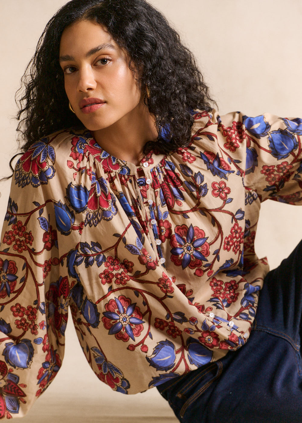 Chemise imprimée fleurs coupe ample - Sud Express - 5 - Sud Express