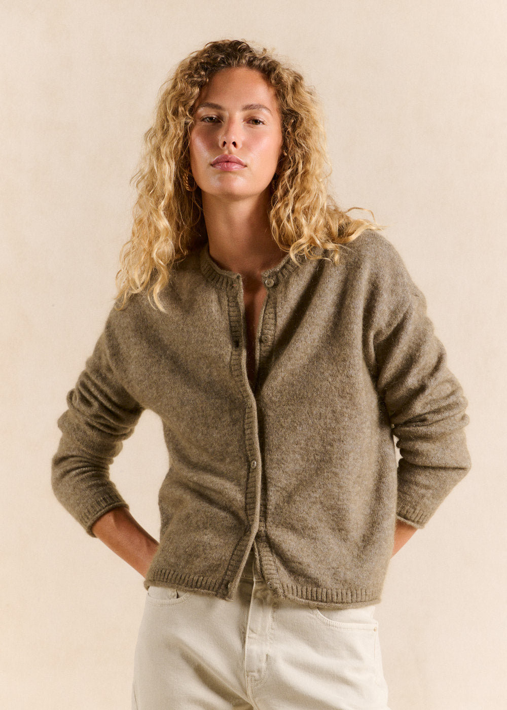 Gilet cardigan en mohair col rond - Sud Express - 1 - Sud Express