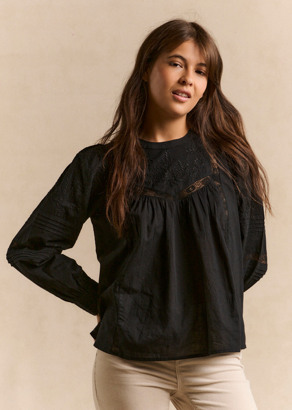 Blouse en voile de coton brodée - Sud Express - 5 - Sud Express