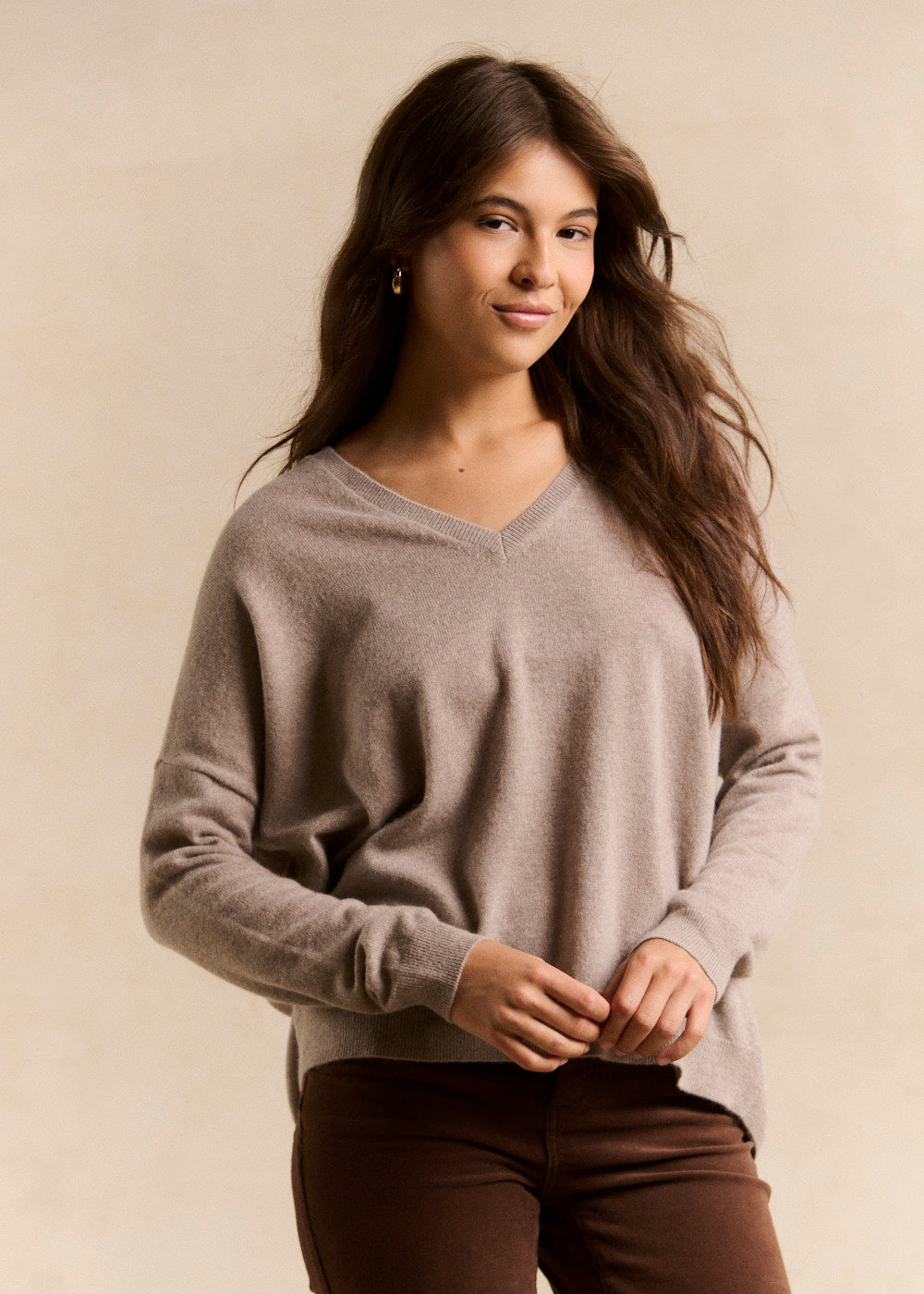 Pull cachemire col V ample - Sud Express - 5 - Sud Express
