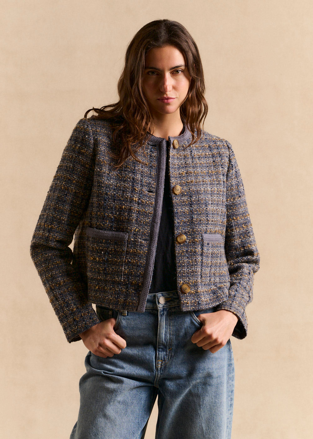 Veste courte en tweed - Sud Express - 1 - Sud Express