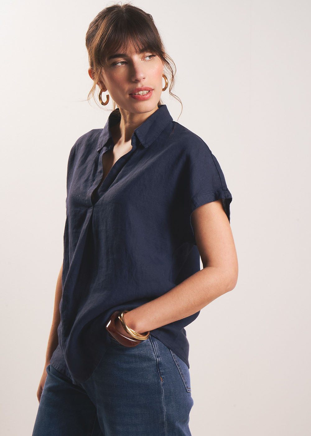 Blouse en lin Col V - Sud Express - 5 - Sud Express