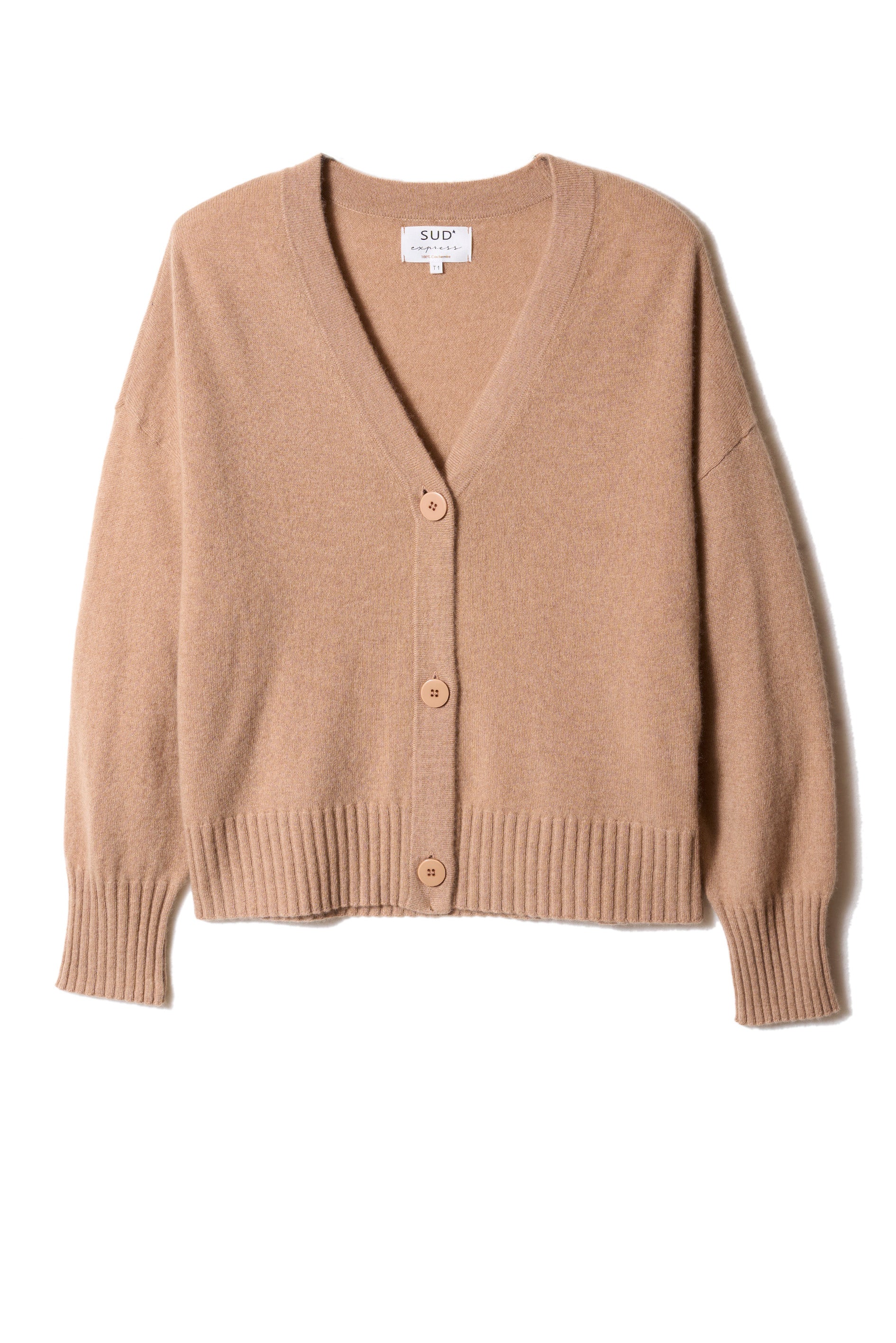 Gilet ample avec col V en cachemire - Sud Express - 6 - Sud Express