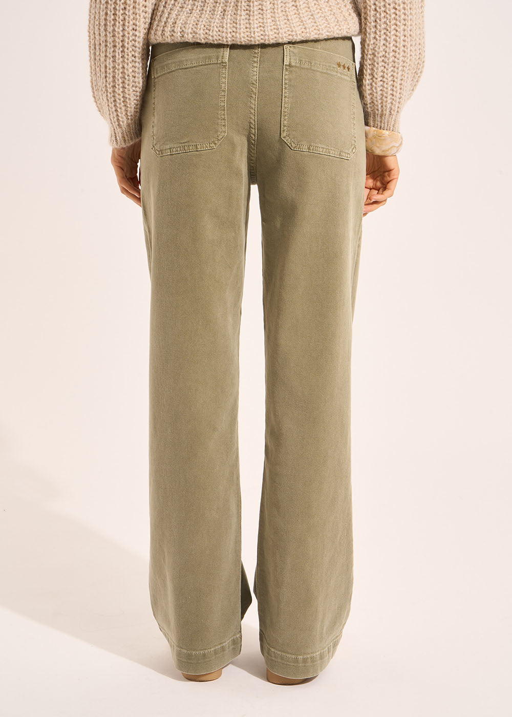 Pantalon coupe large en coton taille haute - Sud Express - 3 - Sud Express