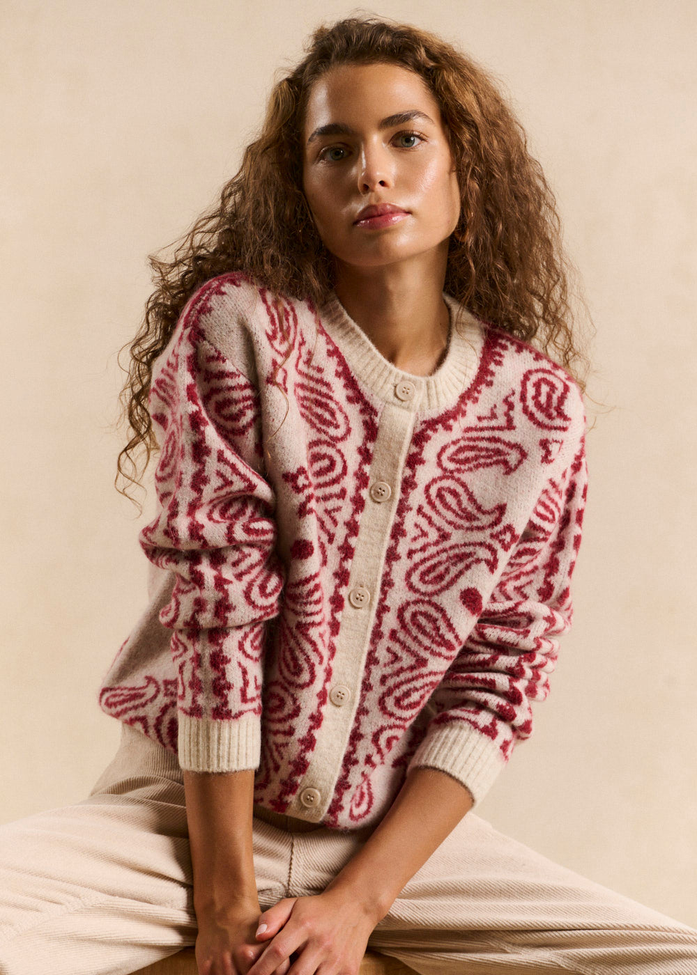 GUSHMY Gilet en maille jacquard motif bandana - 4 - Sud Express - Sud Express