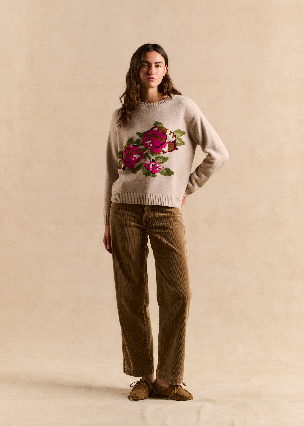 Boyfriend-fit corduroy trousers - Sud Express - 1 - Sud Express