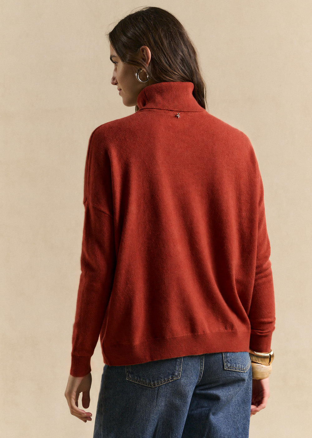 Pull cachemire col montant coupe large - Sud Express - 3 - Sud Express