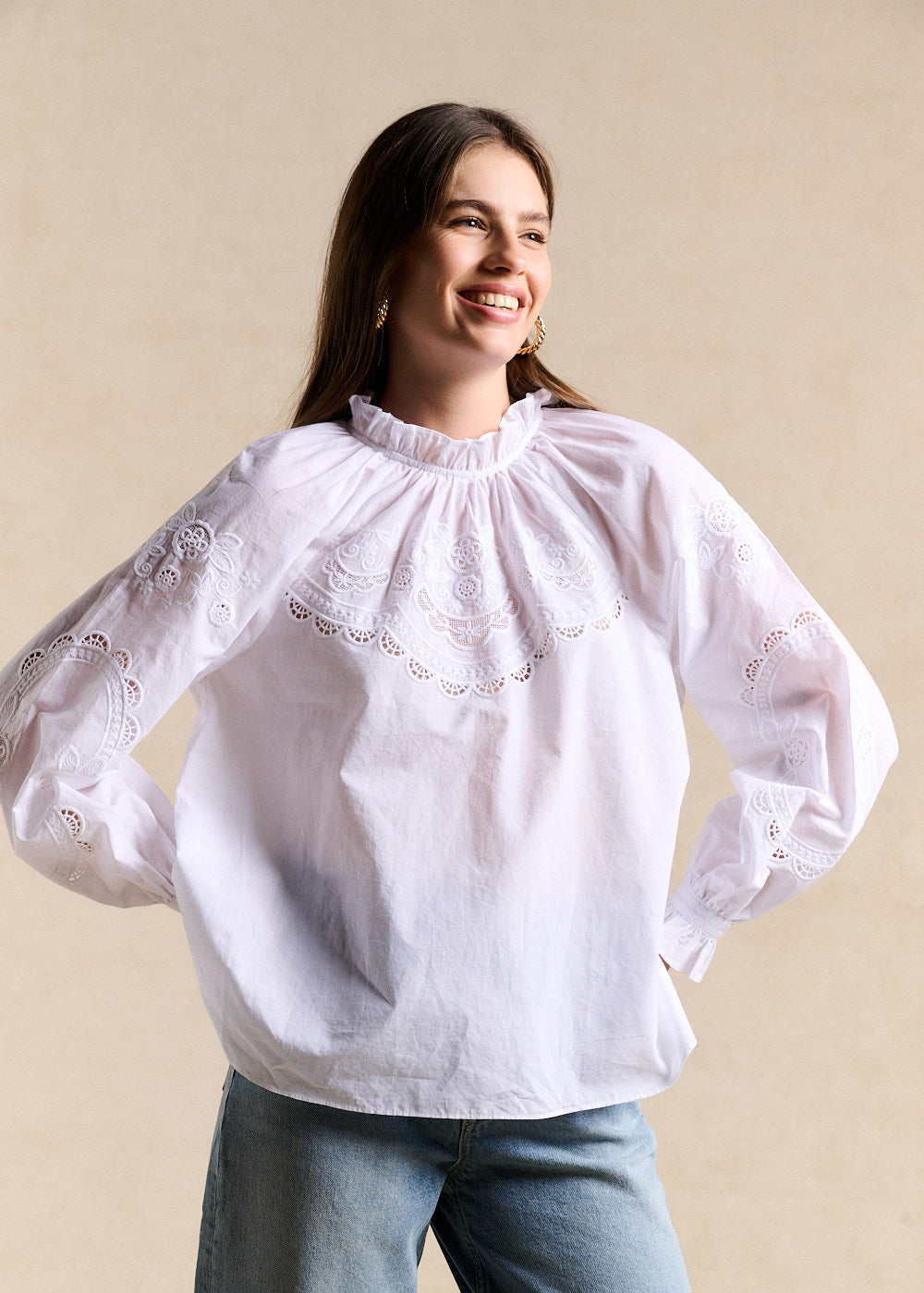 TISABEL Chemise coton brodée - 1 - Sud Express - Sud Express