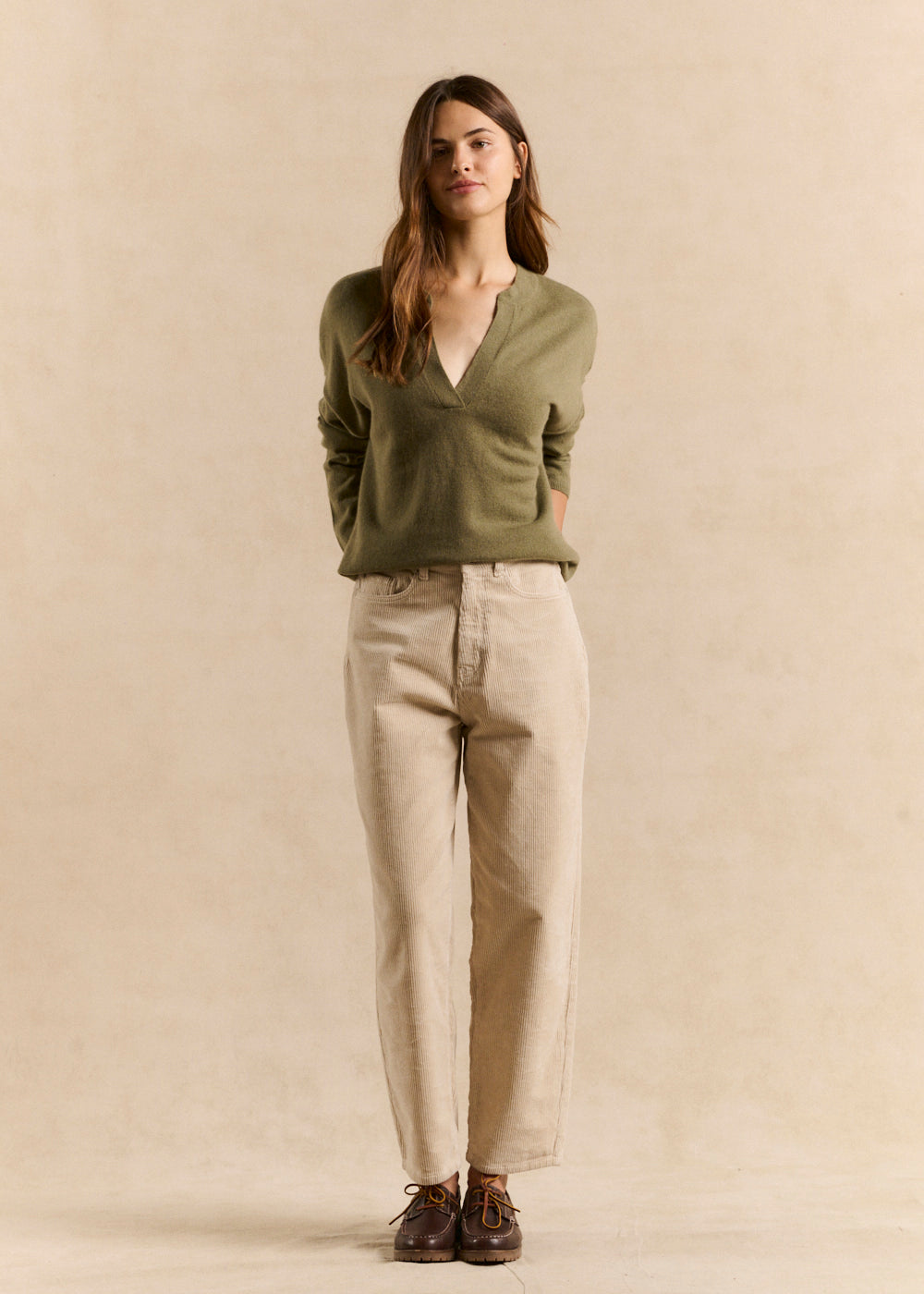 MAMALIOU Loose-fitting cashmere jumper with a Tunisian collar - 1 - Sud Express - Sud Express