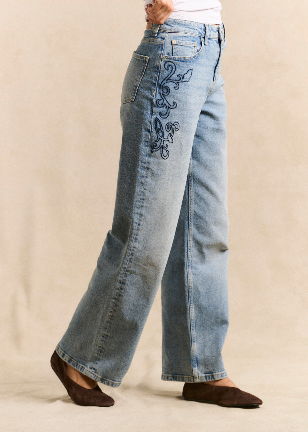 CHLOE  Jean wideleg brodé - 2 - Sud Express - Sud Express
