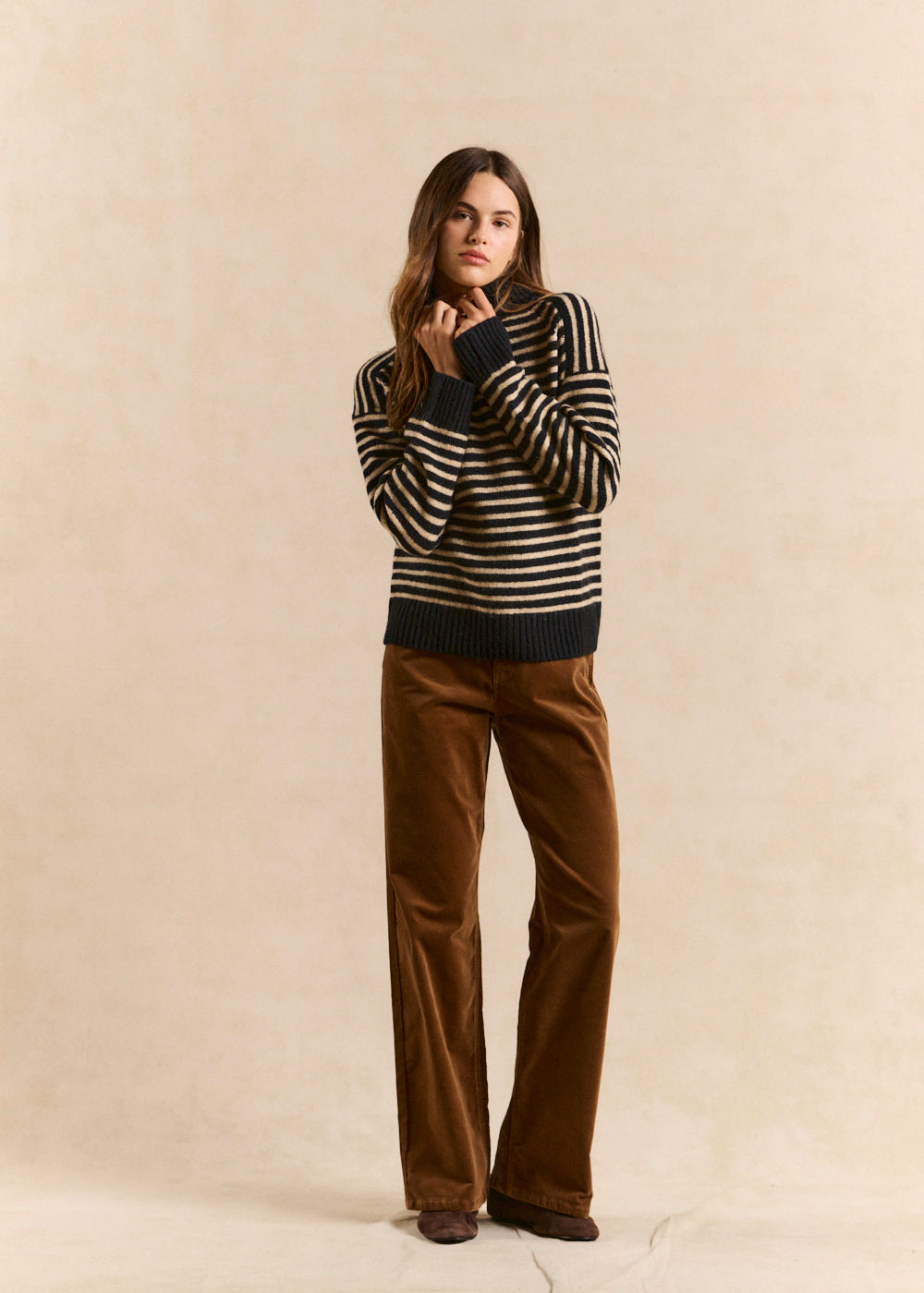 PANETI Pantalon velours droit taille haute - 2 - Sud Express - Sud Express