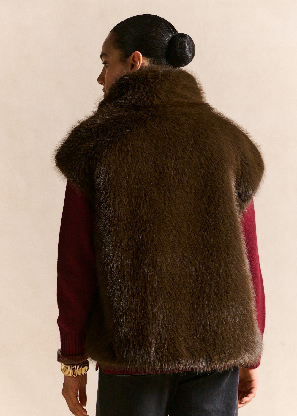 Gilet sans manches effet fourrure poils longs - Sud Express - 3 - Sud Express