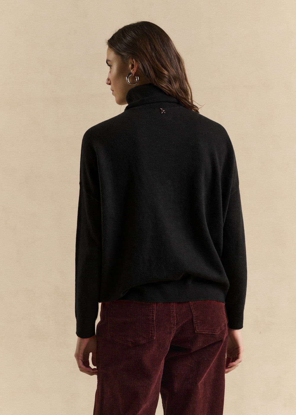High-neck cashmere pullover, loose fit - Sud Express - 3 - Sud Express