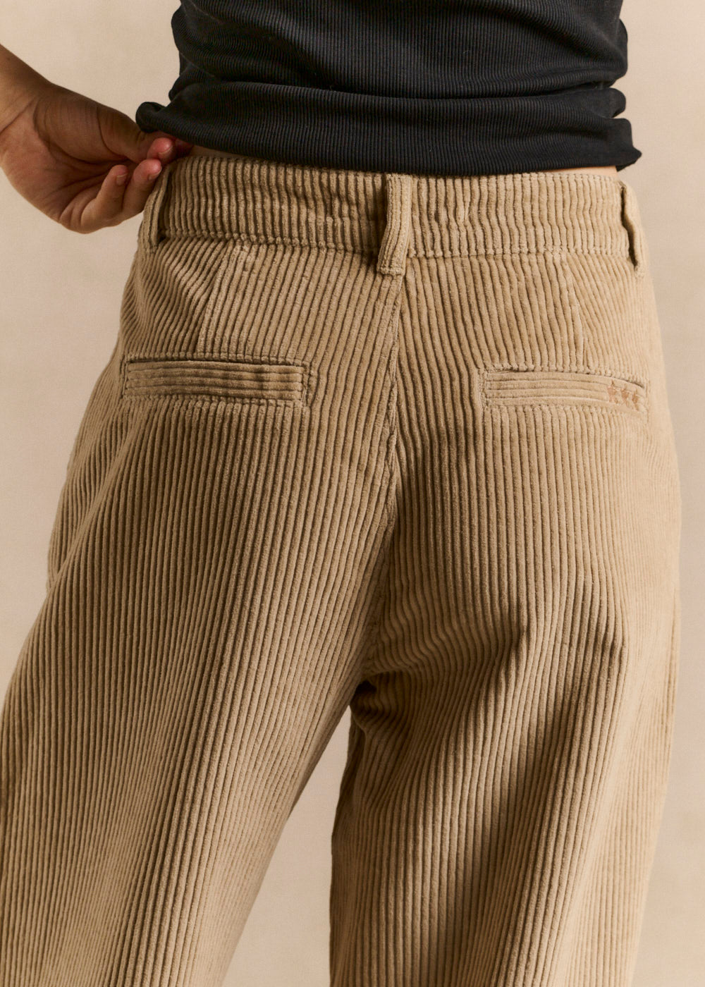 Pantalon large en velours de coton taille haute - Sud Express - 4 - Sud Express