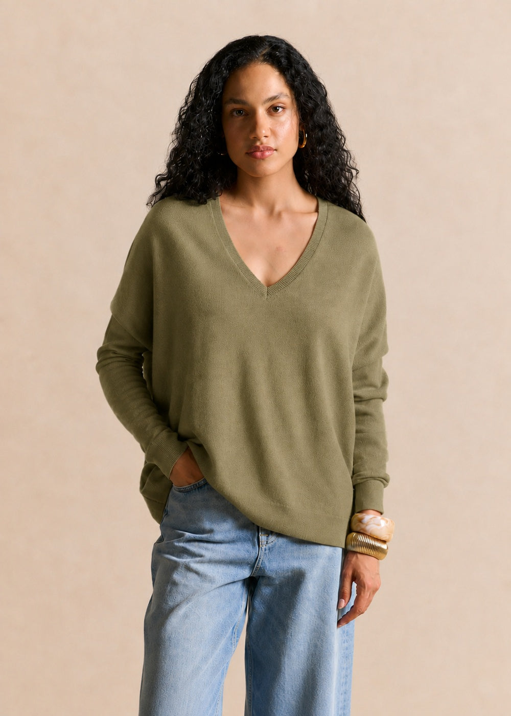 Pull cachemire col V ample - Sud Express - 2 - Sud Express