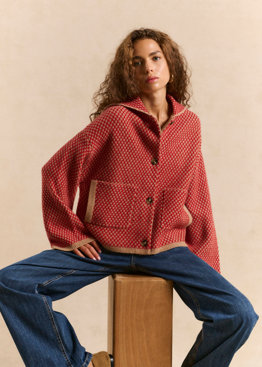 Gilet en maille damier - Sud Express - 1 - Sud Express